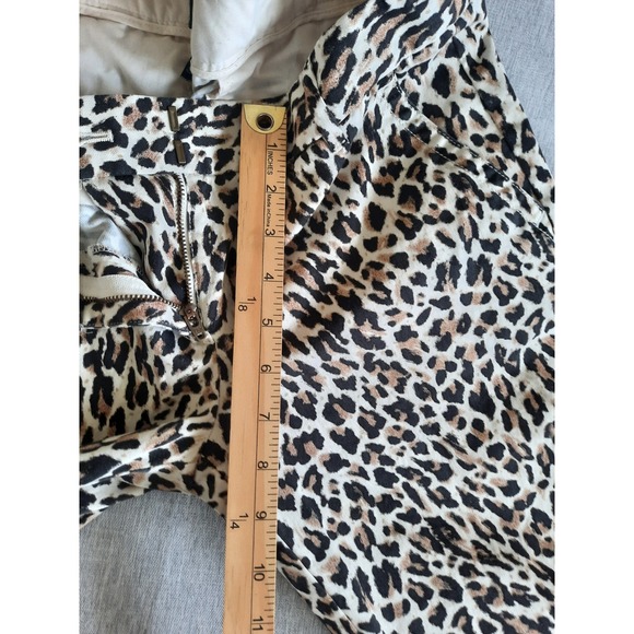 J. Crew Stretch Women's 2 City Fit Leopard Animal Print Ankle Tapered Leg Pants - Picture 4 of 9